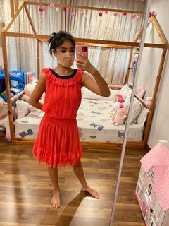Philip Lim Dress Orange black ruffles