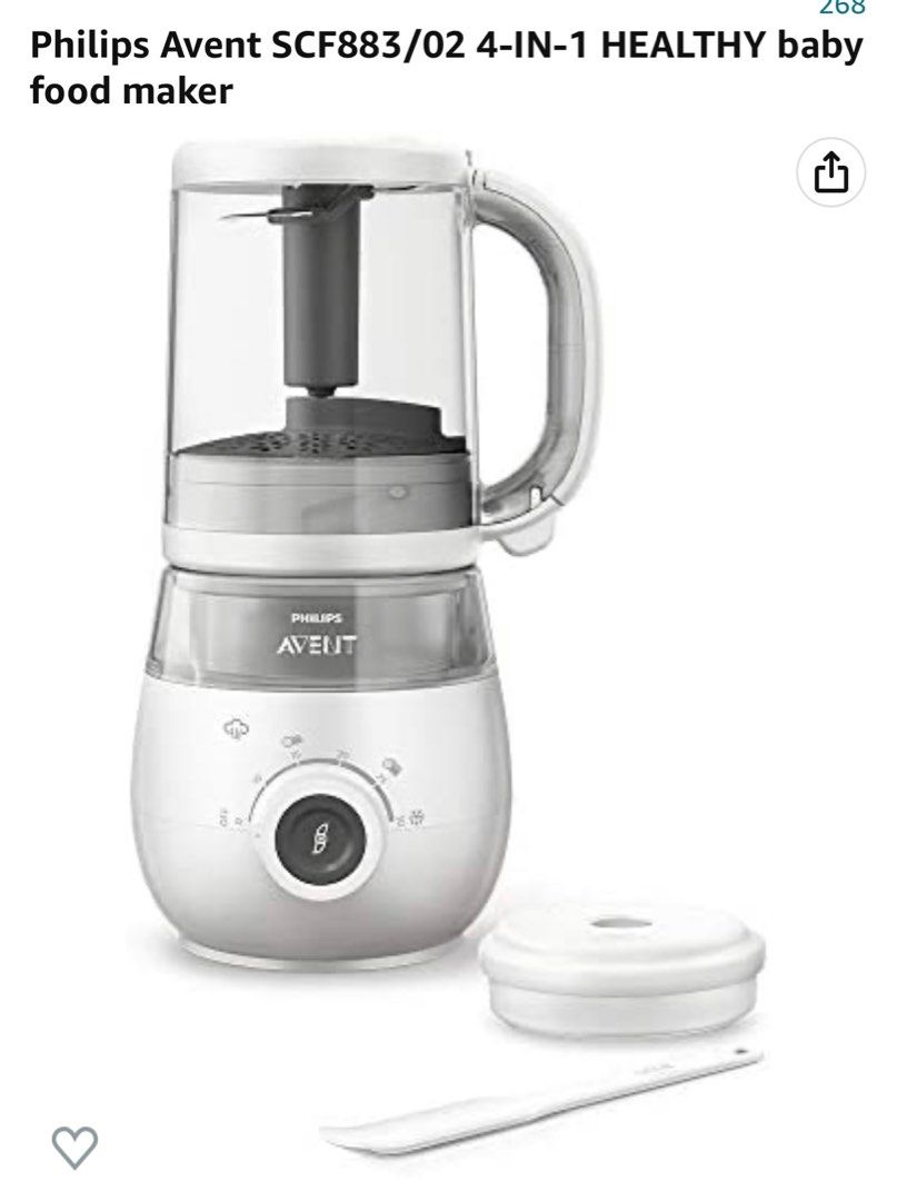 Philips Avent 4in1 baby food maker SCF883, Babies & Kids, Nursing