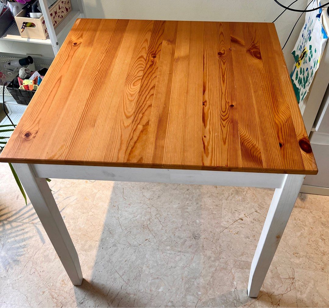 Pine IKEA Dining Table and 3 Chairs, Furniture & Home Living, Furniture