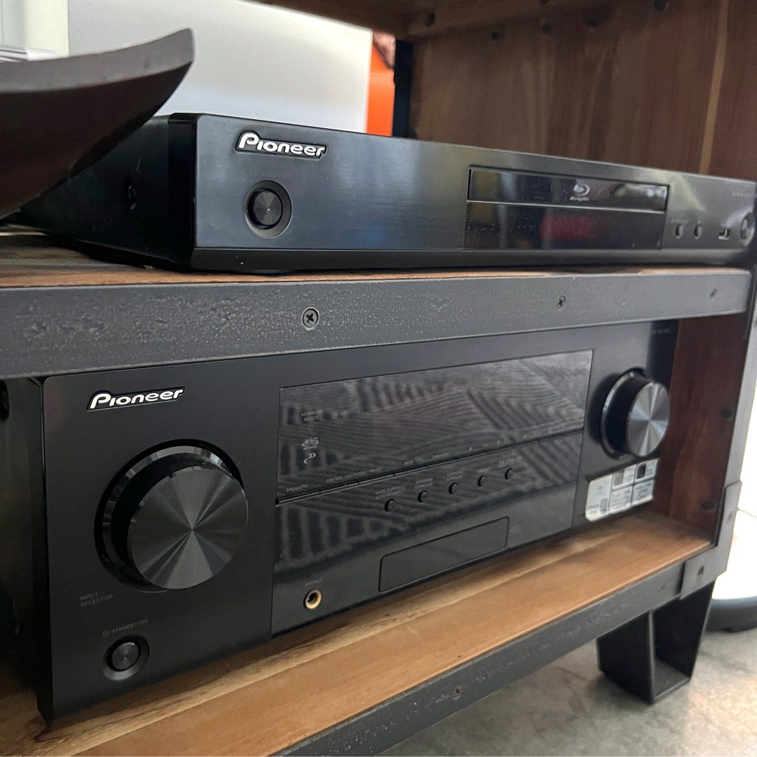 Pioneer 6 speaker home theatre audio sound system with receiver, sub woofer