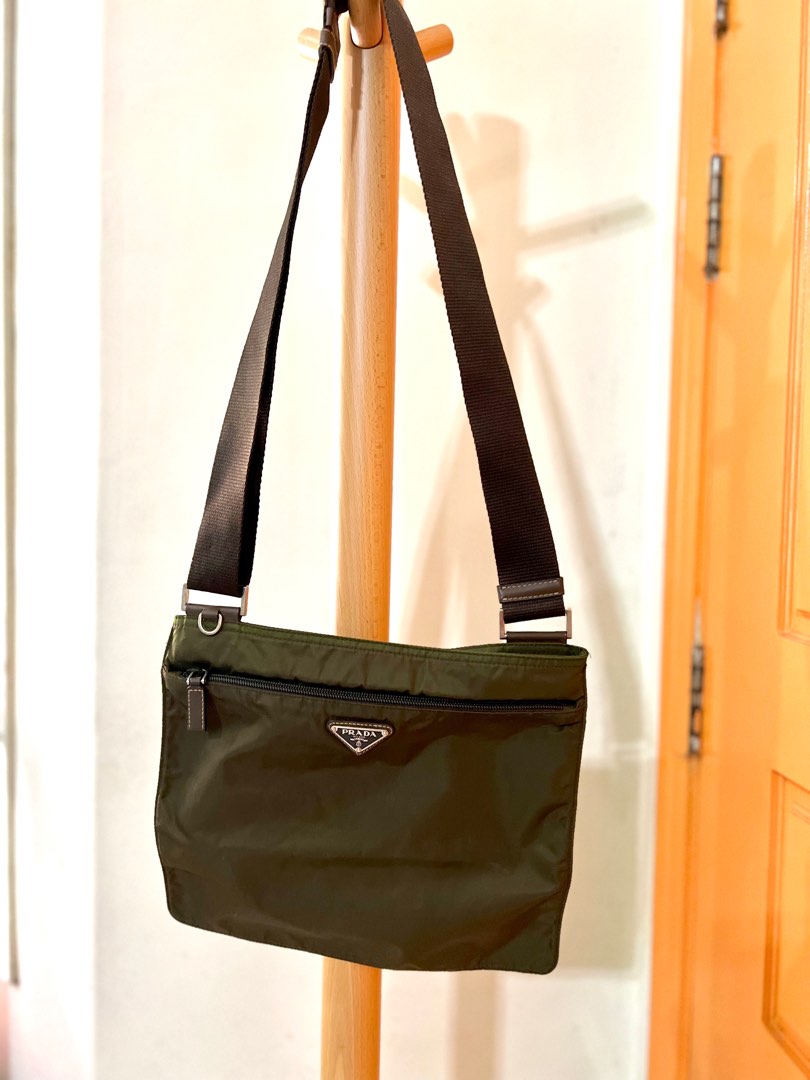 Prada Dark Green Sling Bag, Men's Fashion, Bags, Sling Bags on Carousell