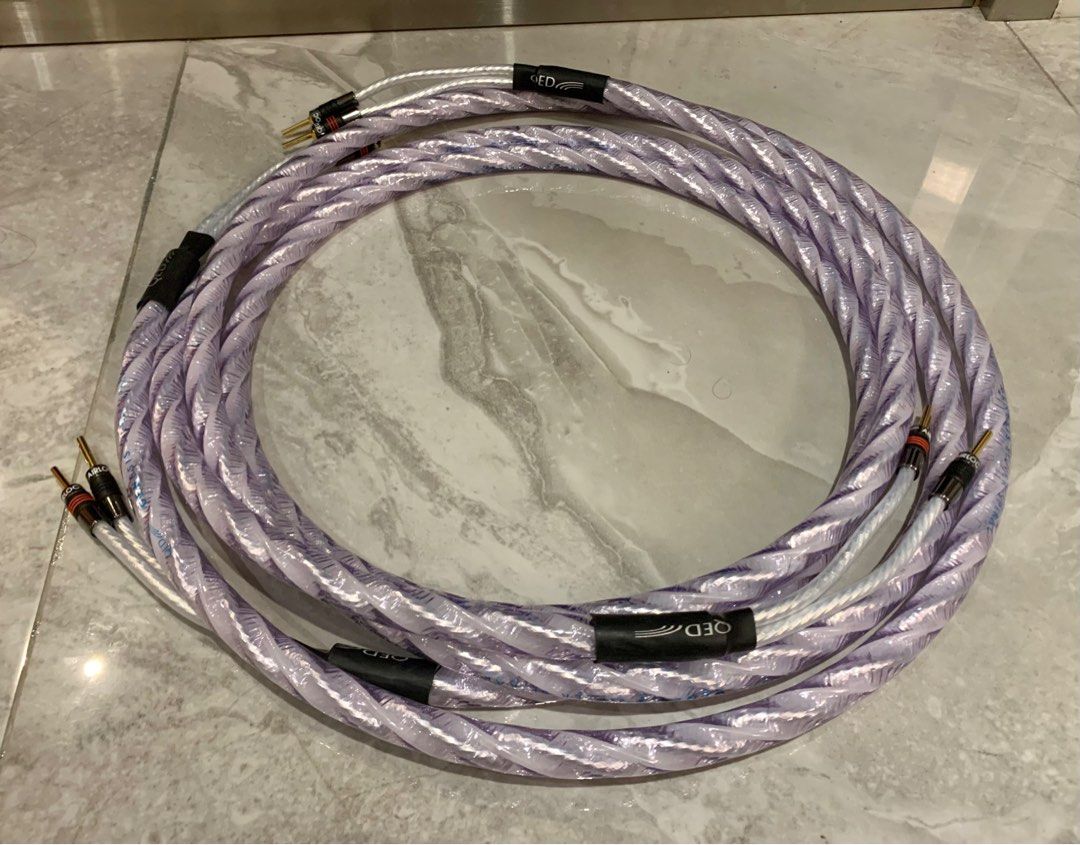 Qed Genesis Silver Spiral speaker cable 2.5 meter banana 英國製造