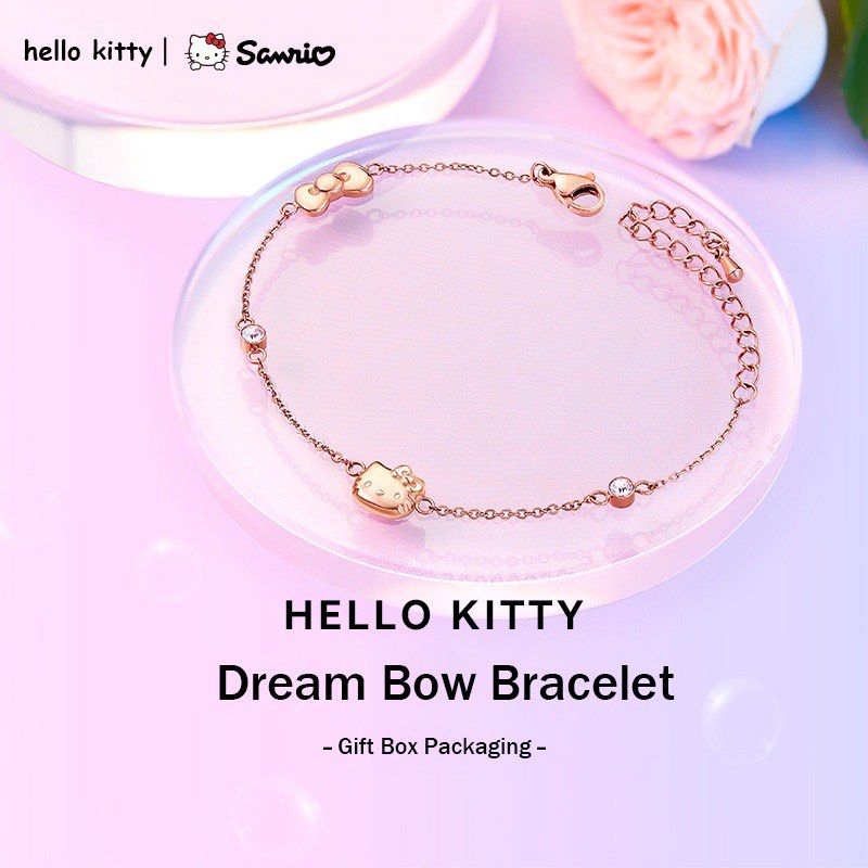 Amazon.com: Hello Kitty Sanrio Womens Lariat Bracelet, Flash Plated and  Pave Cubic Zirconia Bracelet Official License: Clothing, Shoes & Jewelry
