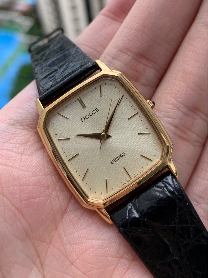 Seiko Dolce (Checkered gold dial), Luxury, Watches on Carousell