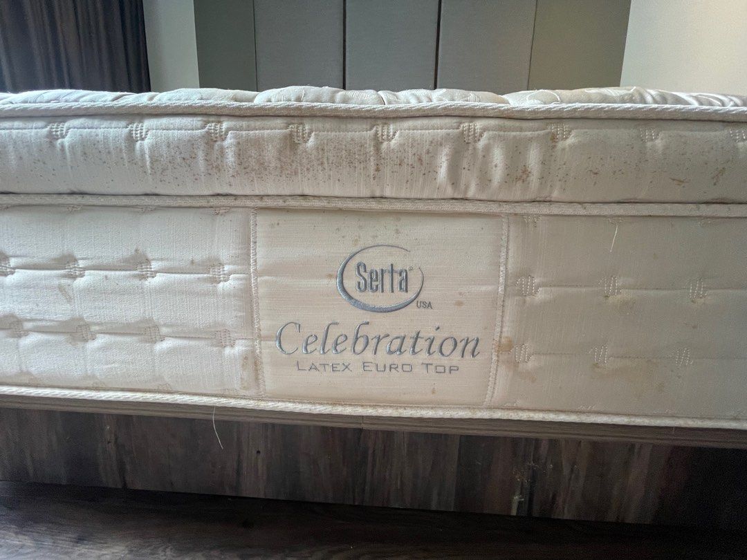 Serta Latex King Mattress, Furniture & Home Living, Bedding & Towels on