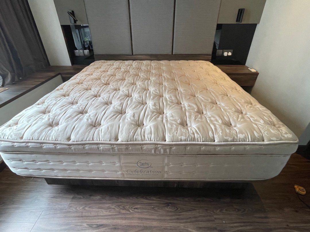 Serta Latex King Mattress, Furniture & Home Living, Bedding & Towels on
