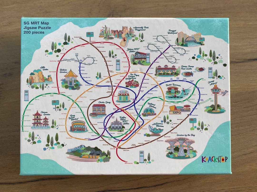 SG MRT Map Jigsaw Puzzle 200 pieces, Hobbies & Toys, Toys & Games on