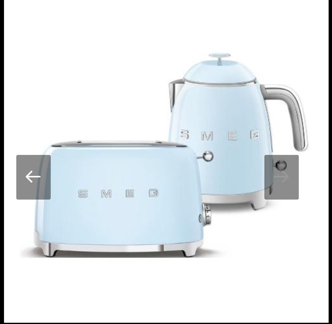 SMEG pastel blue mini breakfast set kettle and toaster, TV & Home