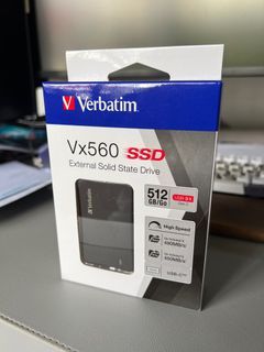 SSD 512 GB, usb 3.1 verbatim vx560 external solid state drive