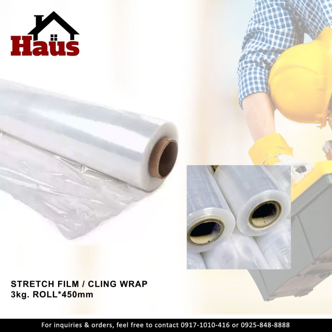 Stretch Film / Cling Wrap Clear Plastic 3kg/roll 450mm, Commercial & Industrial, Construction