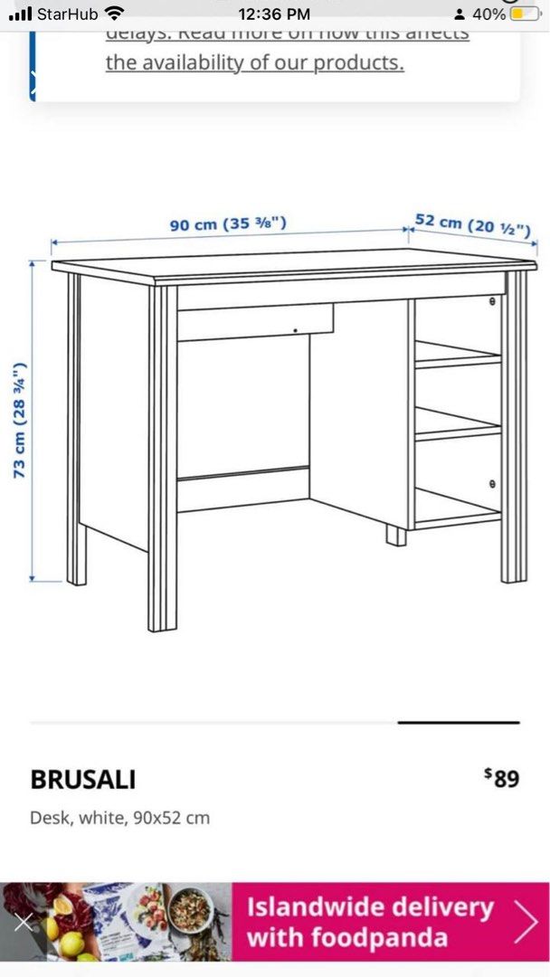 Study Table Ikea Brusali study Table, Furniture & Home Living
