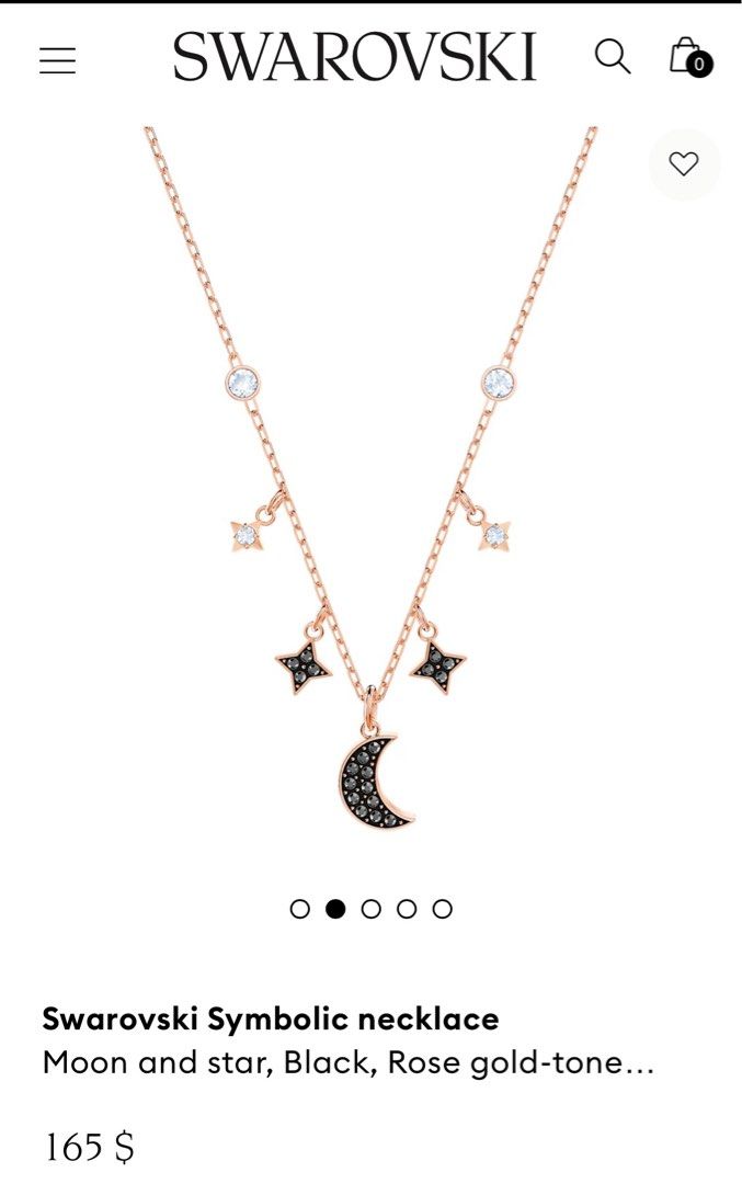 Swarovski necklace hotsell moon and star