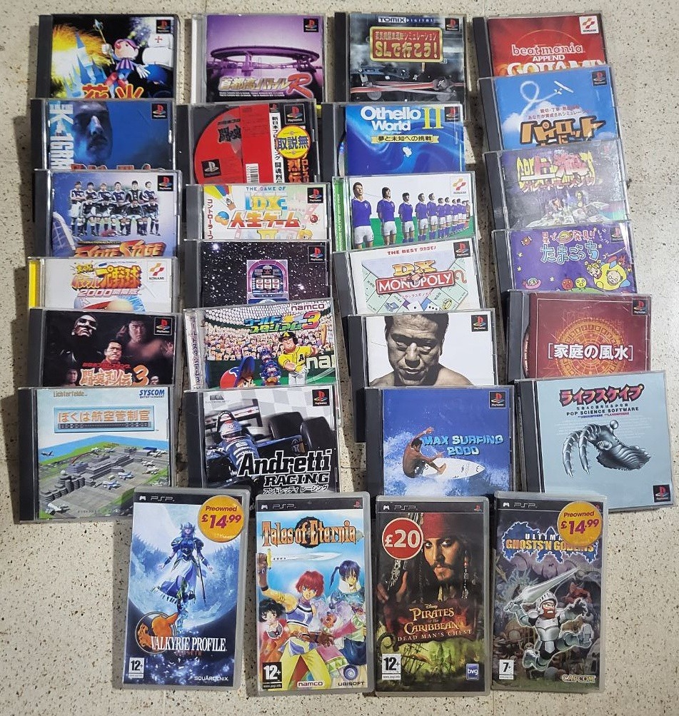 TAKE ALL 24 PCS PS1 Japan Discs NTSCJ with Free PSP UMD / CASES