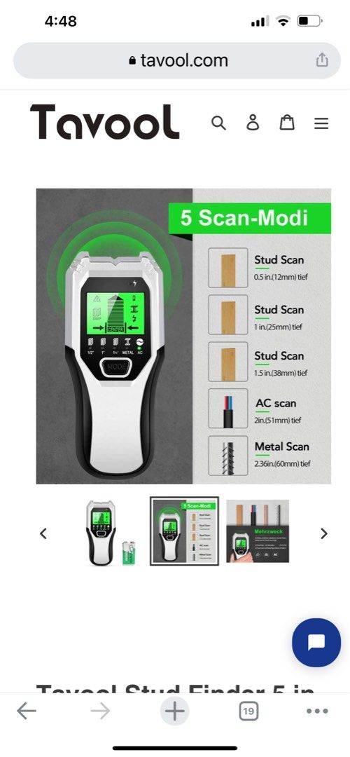Tavool Stud Finder Sensor Wall Scanner - 4 in 1