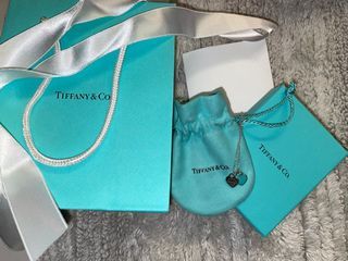 Tiffany mini double heart necklace, Tiffany blue