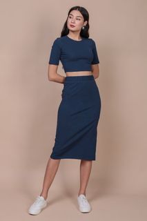 TINSEL RACK Eddie Sleeve Top and Decker MIDI Skirt Set