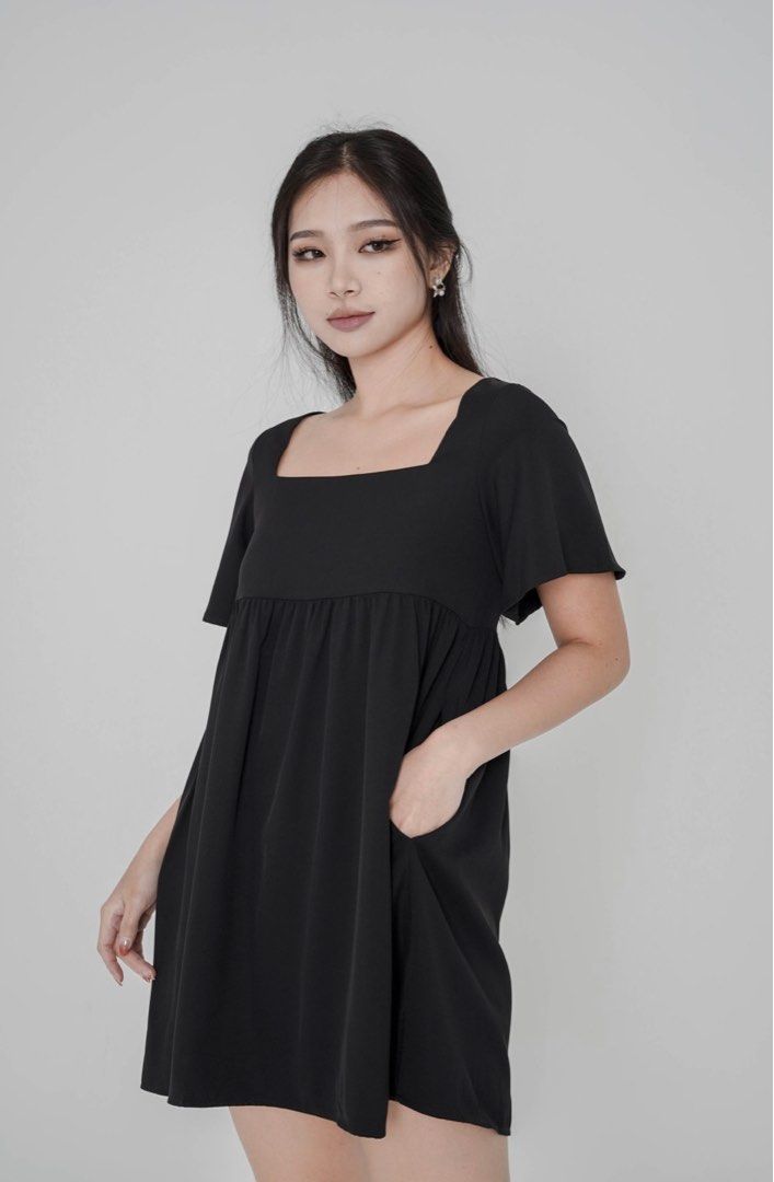 *TPZ* TIAVA BABYDOLL DRESS IN BLACK, Women's Fashion, Dresses & Sets