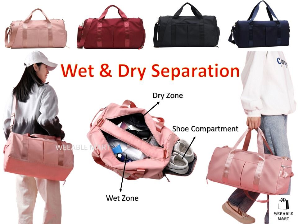 Waterproof Travel Sports Yoga Gym Bag with Shoes Compartment for