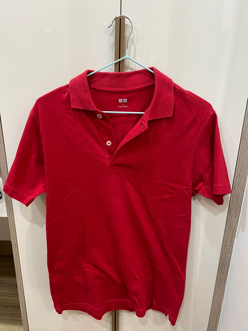 Uniqlo Plain Red Polo Shirt, Men's Fashion, Tops & Sets, Tshirts & Polo