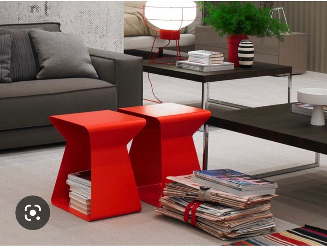 Used Bontempi Kito Red Coffee Table/Stool, Furniture & Home Living