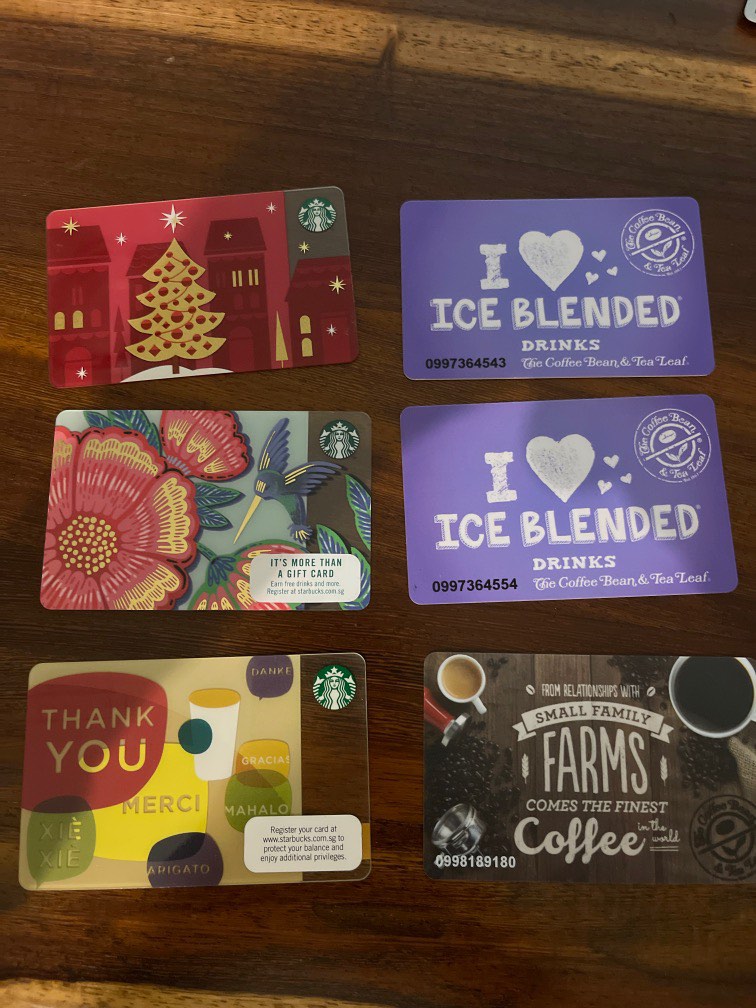 Used starbucks and coffee bean gift cards, Tickets & Vouchers, Vouchers