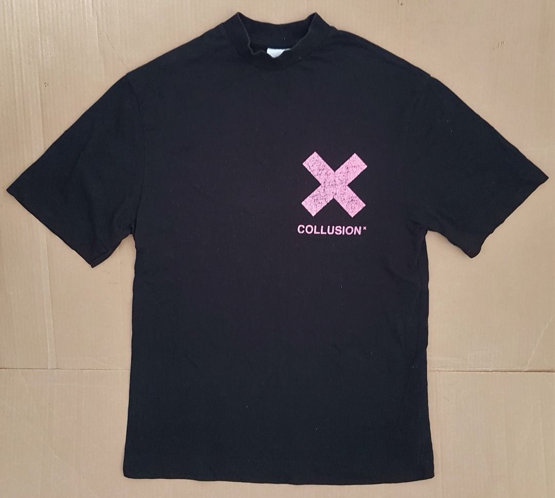 Versatile COLLUSION Designer Shirt Crew Neck ASOS T Shirt Oversize Black Top Original Apparels Ageless Design Street Fashion Retro Clothing