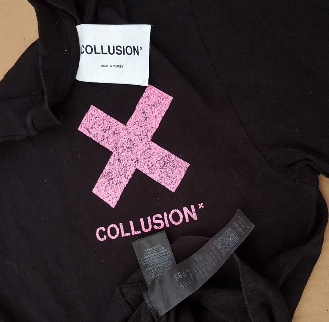 Versatile COLLUSION Designer Shirt Crew Neck ASOS T Shirt Oversize Black Top Original Apparels Ageless Design Street Fashion Retro Clothing