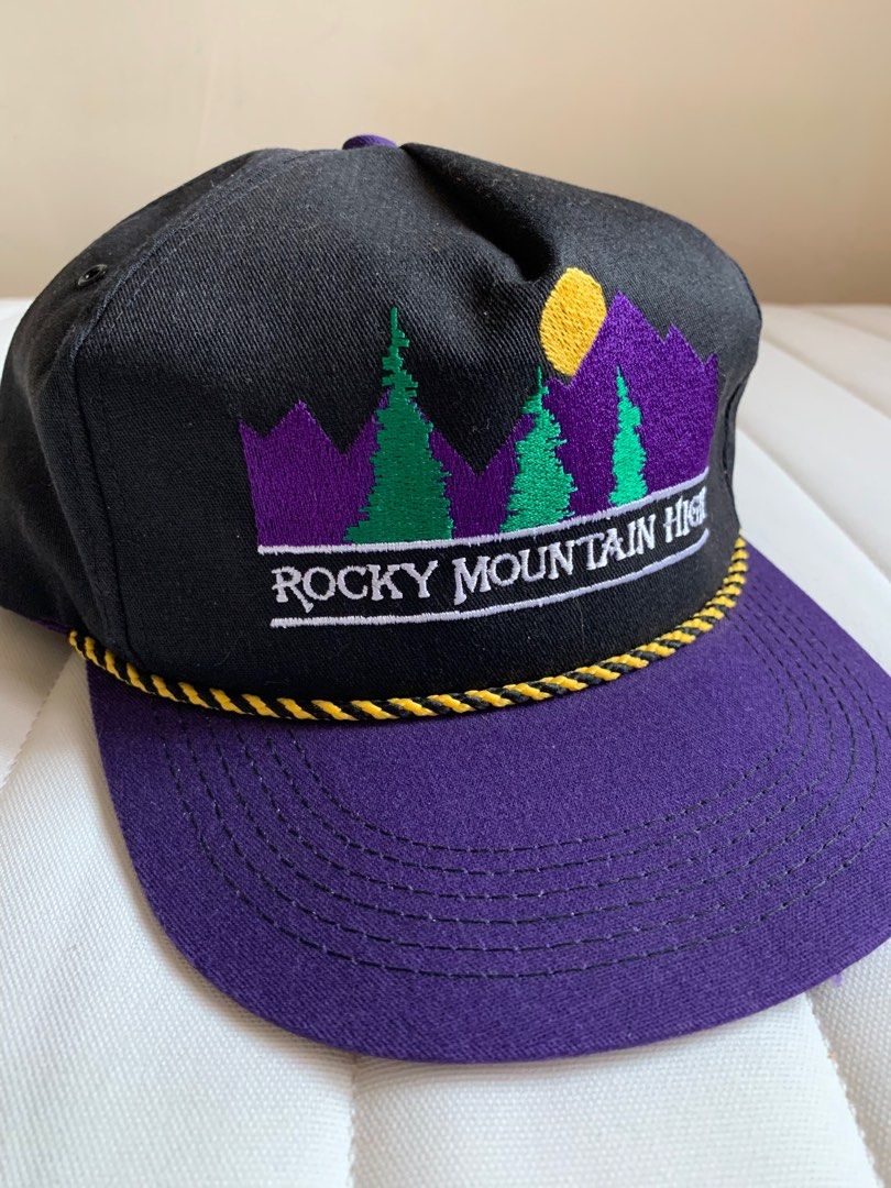 Vintage 90s Rocky Mountain High USA rope cap hat outdoor wear