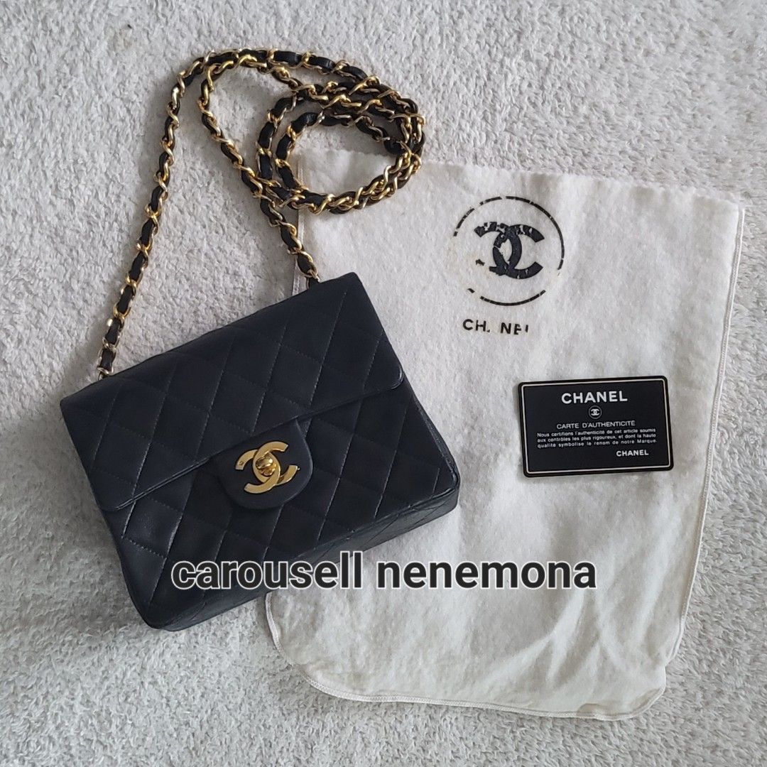 Authentic Chanel Round Sling Bag, Navy Camellia, Silver Hardware