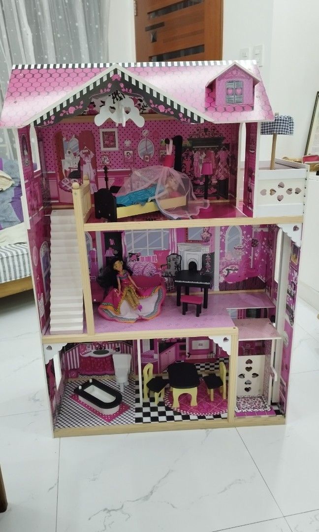 Wooden Big Doll House, Hobbies & Toys, Toys & Games on Carousell