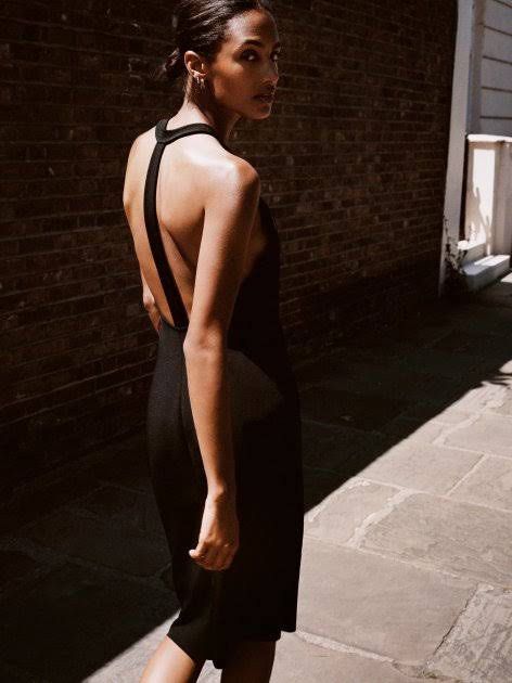 Zara black backless dress clearance