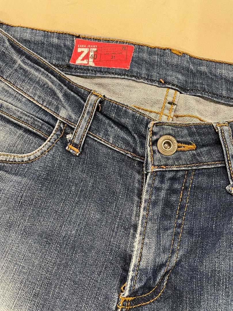 Zara Jeans (USA 31/ EU 40) (Category: Jeans) located in Paranaque City. Submitted by moedancing (Listing ID 1203701945, Image 3). Description: Authentic Zara Jeans Great stretch material with timeless wash Flaw: crotch area has been reinforced (see last photo) as these are my hubby’s favorite jeans before 😄.
