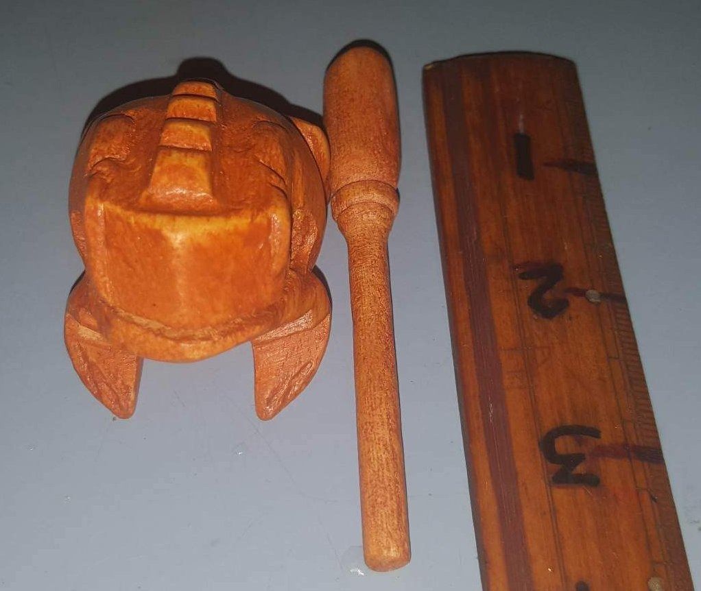 2" Wood Frog Guiro Rasp Musical Instrument Tone Block, Hobbies & Toys