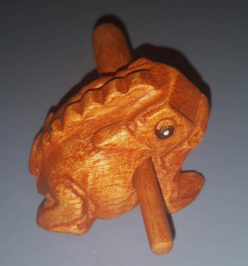 2" Wood Frog Guiro Rasp Musical Instrument Tone Block, Hobbies & Toys