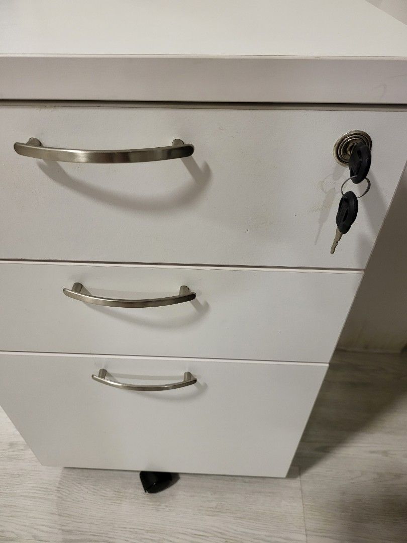 3 drawers Pedestal with lock, Furniture & Home Living, Furniture, Shelves, & Racks on