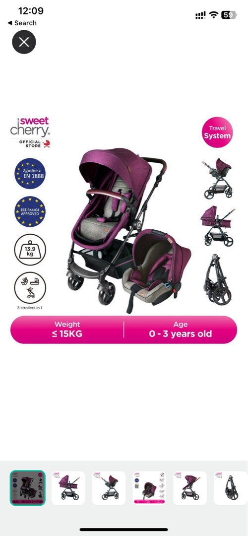 Sweet cherry travel stroller new arrivals