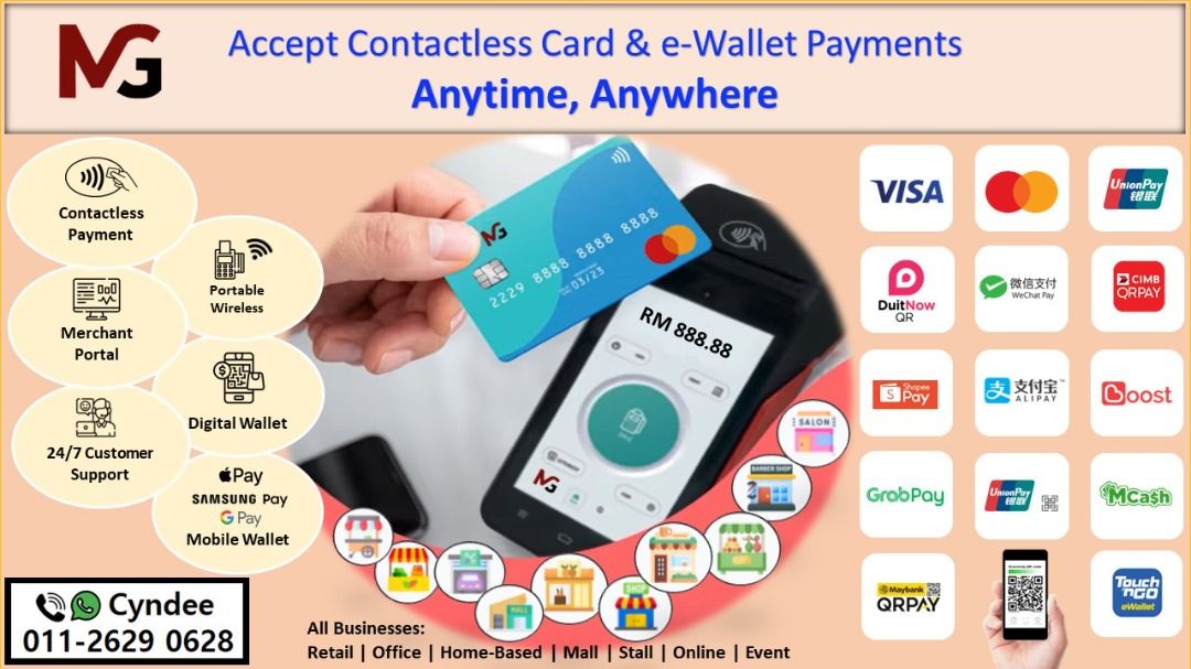 Accept card & ewallets payments from anywhere with a Merchant Payment Terminal (Wireless