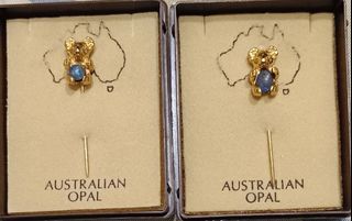Australian Opal Pin Brooch koalas (Japan)