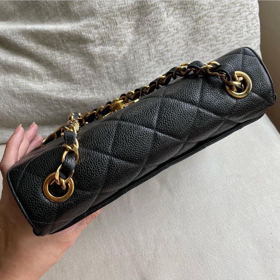 SOLD**AUTHENTIC CHA NEL Caviar Big CC Medium 10 Square Flap Bag 24k Gold  Hardware ❤️, Luxury, Bags & Wallets on Carousell