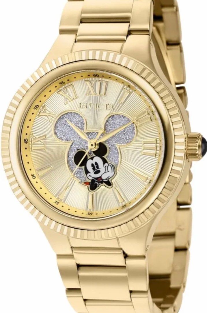 Invicta mickey mouse watch gold clearance