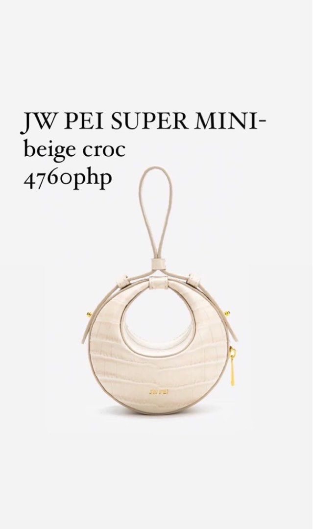 JW PEI Rantan Super Mini Bag - Light Yellow Croc - used.