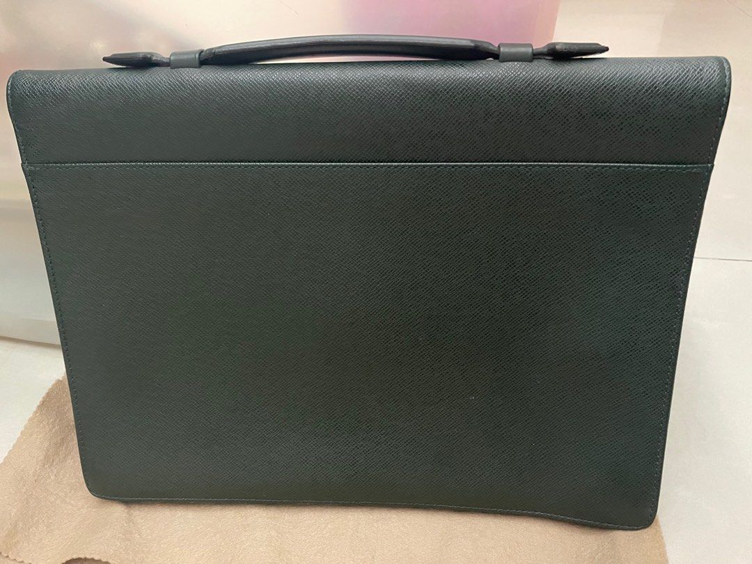 Louis Vuitton Louis Vuitton Tashkent Green Taiga Leather Briefcases