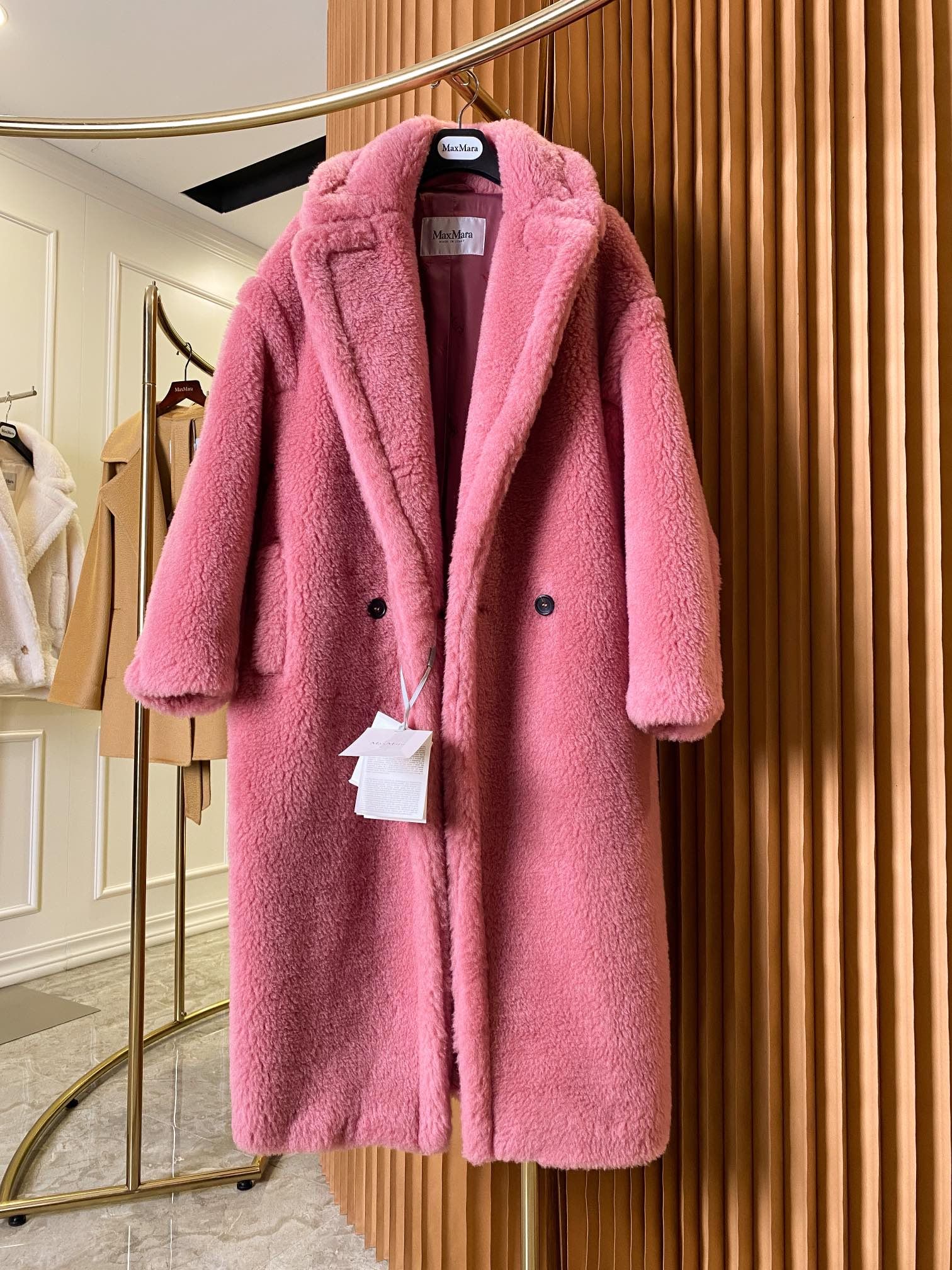 Max mara teddy cheap bear coat pink