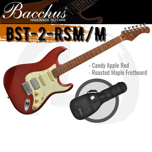 Bacchus BST-2-RSM/M-CAR Electric Guitar, Roasted Maple Fretboard - Candy  Apple Red (BST2RSM/BST-2-RSM)