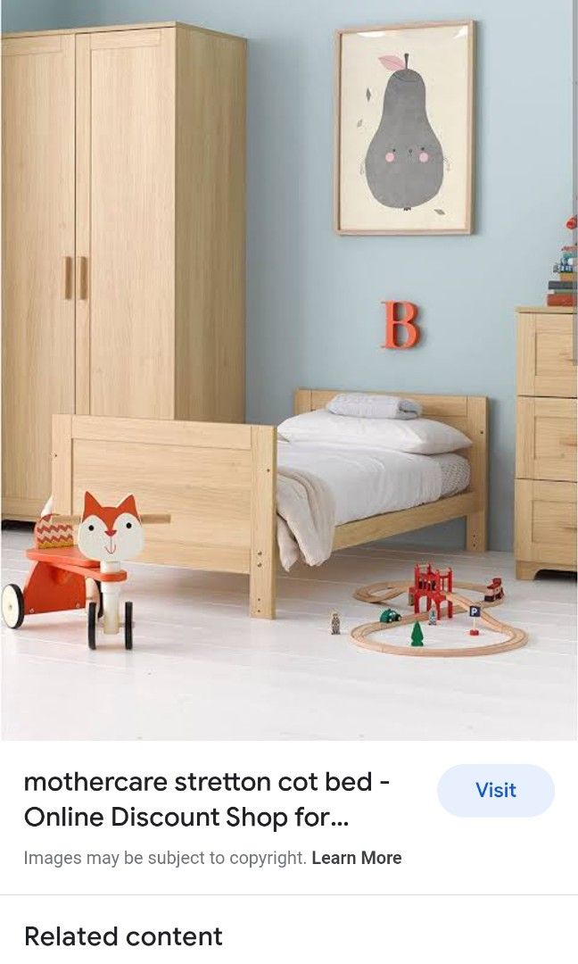 Mothercare stretton cot top bed