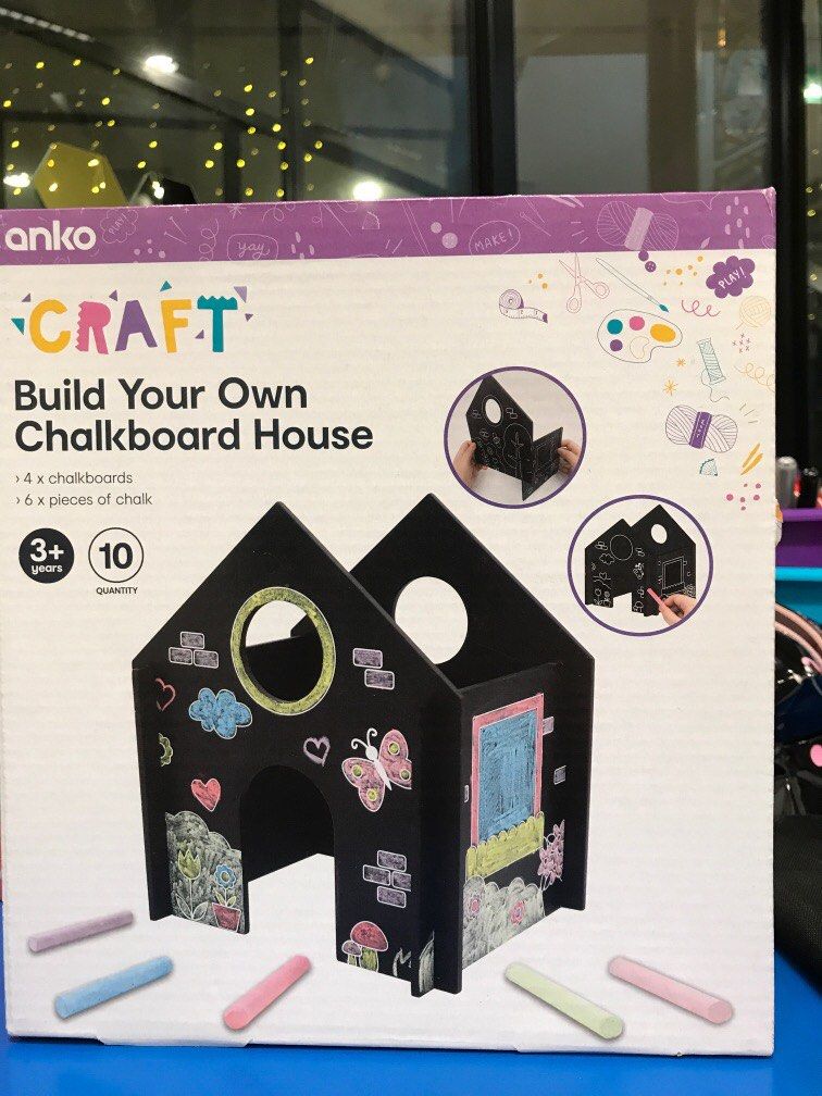 Childrens Day Gift Build Your Own Chalkboard House, Hobbies & Toys