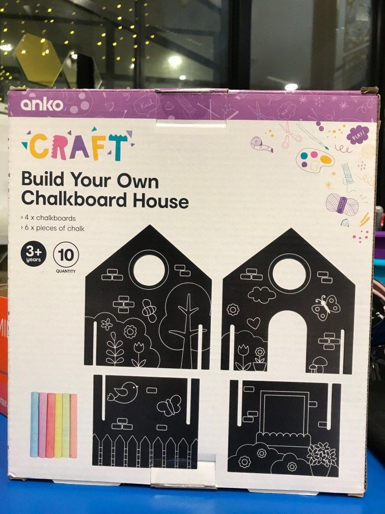 Childrens Day Gift Build Your Own Chalkboard House, Hobbies & Toys