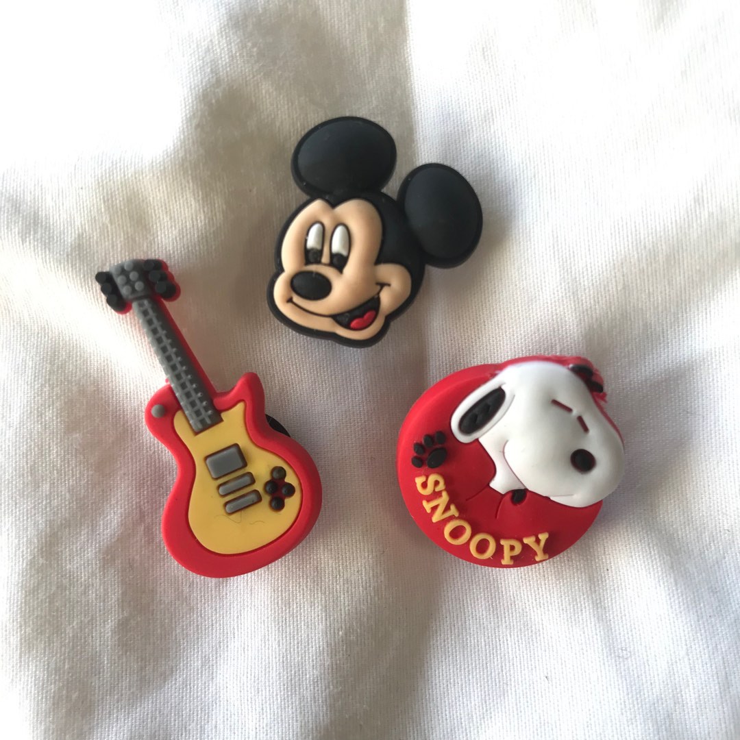 Bundle 12 Mickey Mouse, Snoopy, Electric Guitar Jibbitz Accessories