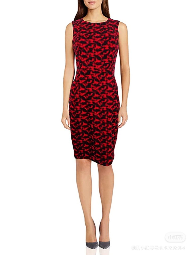 Calvin Klein Black Red Midi Dress, Women's Fashion, Dresses & Sets, Dresses  on Carousell