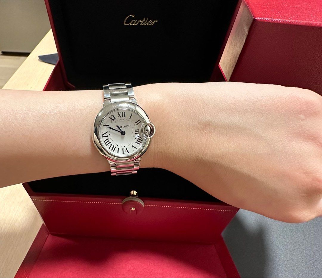 Cartier Bleu ballon 28mm, 名牌, 手錶- Carousell